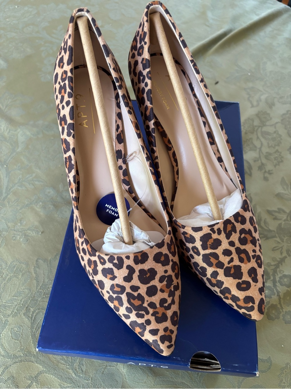 Apt. 9 Leopard Print Pointed Toe Heels in Tan and Black